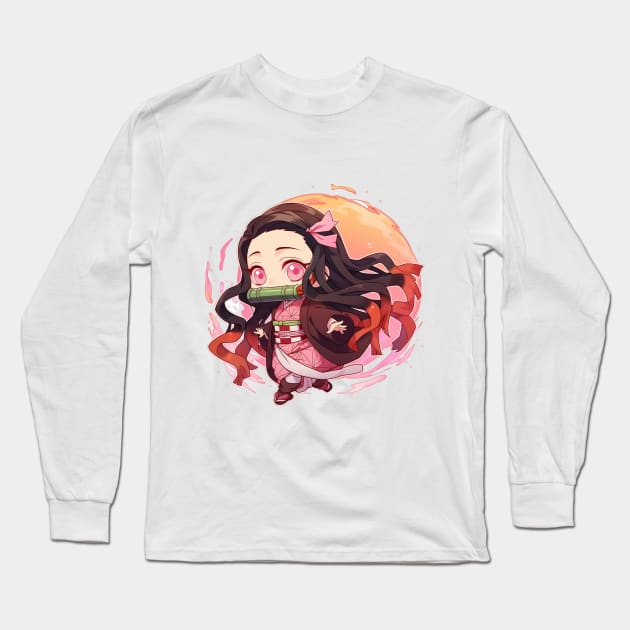 chibi nezuko Long Sleeve T-Shirt by WabiSabi Wonders